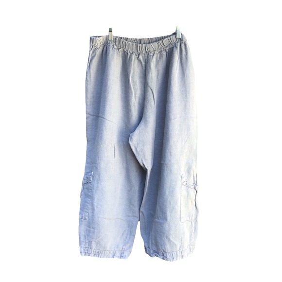 bryn Walker Pants - Bryn Walker 100% Linen Cargo Pants Women's XL Gray Made in USA 34x24
